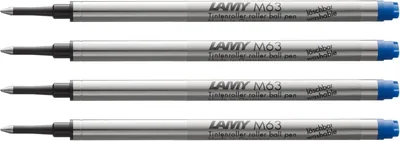 Lamy M63 Set of 4 Rollerball Pens Large Capacity Metal - Original Refill Rollerball Pen with Cap - Indelible - Medium Line