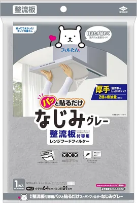 Toyo アルミニウム換気ファン、フィルター、整流器、貼り付け式、グレー、約25.2×35.8インチ（64×91cm）、カッター付き