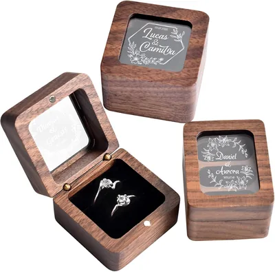 Custom Walnut Ring Box Engraved Wedding Gift Best Deal
