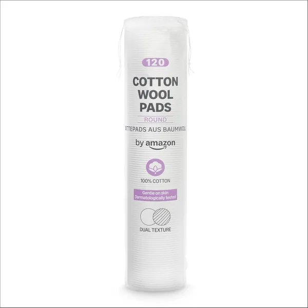 by Amazon Double Texture 100% Cotton Pads 120 Pads