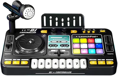 Controlador de Mezcladores DJ Asixxsix con Luces LED y Microfono
