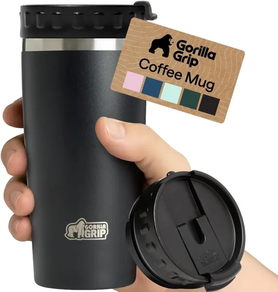 GORILLA GRIP 304 Stainless Steel Double Insulated Travel Coffee Mug