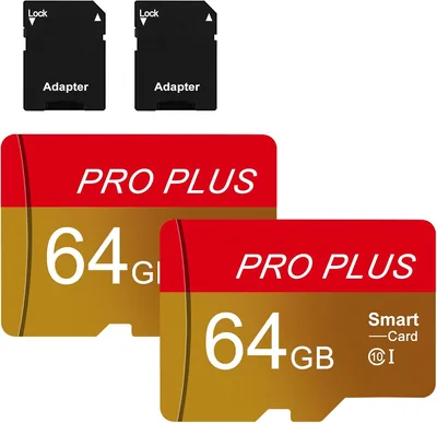 Carte mémoire Micro SD 64 Go, Pack de 2 avec adaptateur UHS-I A1 C10 TF, pour tablette, téléphone et voiture