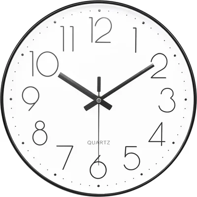 Reloj de Pared Moderno Silencioso Cuarzo 12 Pulgadas Redondo, Sin Tictac, Decorativo