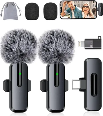Lavalier Microphone 2 Pack - Mini Wireless Mic for iPhone & Android Best Deal