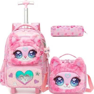 Meetbelify Mochila con Ruedas para Niñas, Equipaje de Viaje para Estudiantes de Primaria, Niños - 52% Off