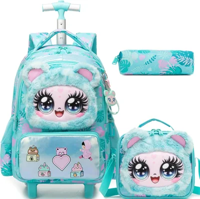 Meetbelify Mochila con Ruedas para Niñas/Niños - Equipaje de Viaje y Escuela