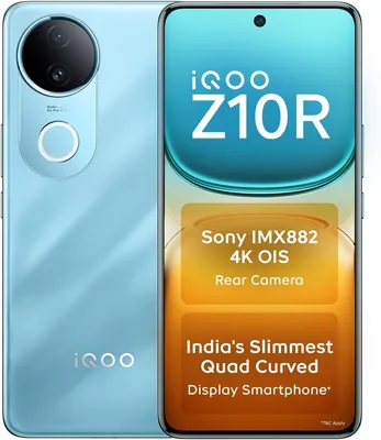 iQOO Z10R 5G (नीला, 8GB RAM, 128GB स्टोरेज) | 32MP 4K सेल्फी कैमरा | क्वाड-कर्व्ड AMOLED डिस्प्ले | डाइमेंटिटी 7400 प्रोसेसर | सर्वश्रेष्ठ सौदा