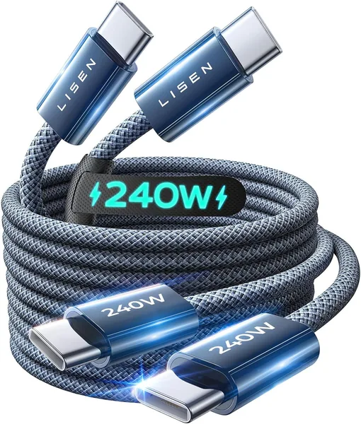 LISEN 240W USB C to USB C Cable [2-Pack 2m] USB C Charger Cable