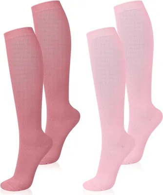 2 Pairs Compression Socks Women Men 15-20 mmHg Support Stockings Best Deal