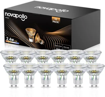 Bulbi LED Novapollo GU10, 2.4W (equivalente a 35W), luce calda 2700K, non dimmabili, lunga durata, basso consumo, per casa e ufficio - Best Deal
