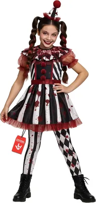 Morph Clown Blood Splatter Dress Costume - Girls