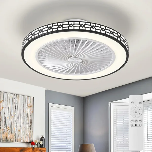 LMiSQ Ventilateur de Plafond avec Éclairage 48 cm Réversible Dimmable 3000K/4500K/6500K 5% Off