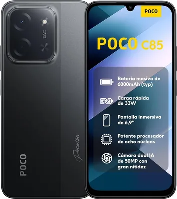 Xiaomi Poco C85 - 8+256GB Smartphone, Cámara Dual AI de 50MP, Pantalla Immersiva de 6.9', Procesador Octa-Core, Carga Rápida 33W