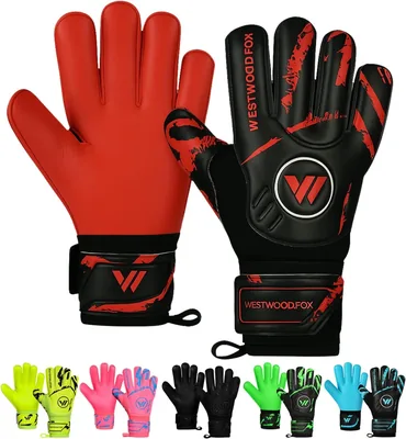 WESTWOOD FOX Keepare Handskar, Fingerskytt Football Keeparehandskar för Barn, Unga och Vuxna, Stark Grippa Palm Dumbo Latex - 26% Off