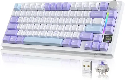 Clavier mécanique YINDIAO ATTACK SHARK X820 Ultra avec écran TFT et manette, 75% disposition ANSI, 2.4GHz/BT/Câblé, 5 sons - Meilleures Offres