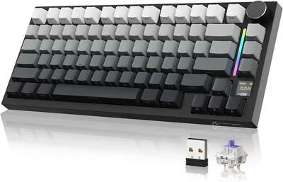Clavier mécanique YINDIAO ATTACK SHARK X820 Ultra avec écran TFT et manette, disposition 75% ANSI, 2.4GHz/BT/Wired, 5 sons - Meilleure affaire