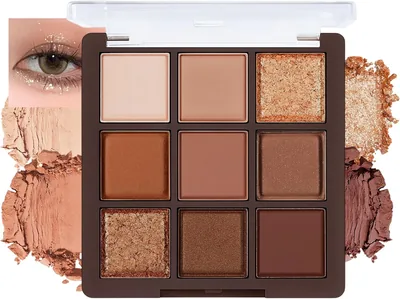 Erinde 9 Color Brown Eyeshadow Palette - Matte & Shimmer