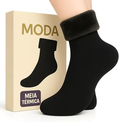 Kit 3 Pares Meias Térmicas Flaneladas Fleece Unissex - Melhor Preço