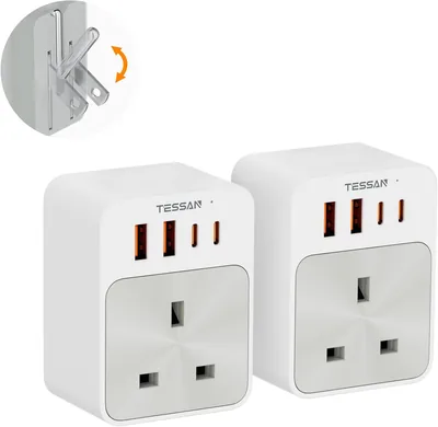 TESSAN UK to US Plug Adapter 2 Pack Best Deal