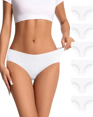 VIOPY Pack de 6 Panties para Mujer, Panty Bajo Respirable, Cómodo Bikini y Breve