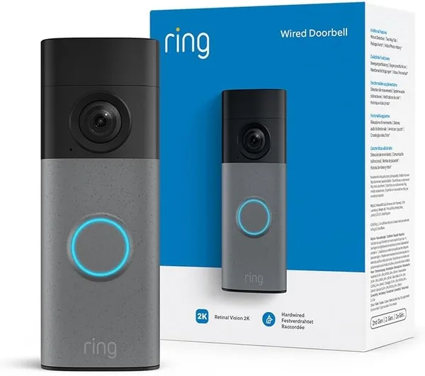 Ring Wired Video Doorbell (newest gen) | Video Doorbell Camera with Retinal 2K, up to 6x Enhanced Zo