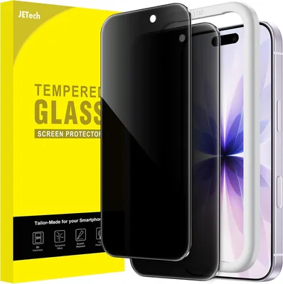 JETech Privacy Screen Protector voor iPhone 17 (6.3 inch), Anti-Peeping Tempered Glass Bescherming met Eenvoudige Installatie - Best Deal