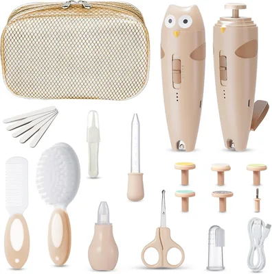 Lictin Kit de Cuidado para Bebés - Cortapollas Eléctrico Rechargeable de 25 en 1, Lija para Uñas con Iluminación Automática, Portátil