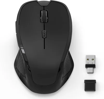 Silent USB-C Ergonomic Mouse with Jiggler & Back Buttons