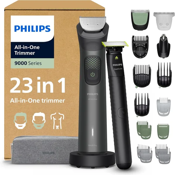 Philips Multigroom 9000 Series: 23-delige All-in-One Trimmer + OneBlade, 47% Korting