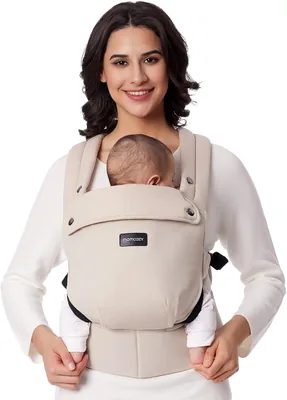 Momcozy Mochila Portabebés Ergonómica y Ligera | Para Bebés de 3 a 24 Meses, Fácil de Poner, Mejora la Lumbar - 20% De Descuento