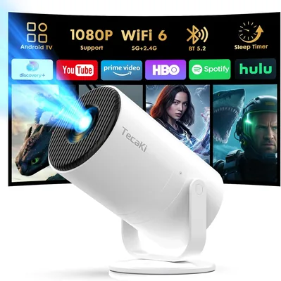 Tecaki Mini Projector Android 14 WiFi 6 Best Deal