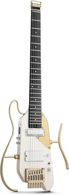 Donner HUSH-X PRO Electric Guitar Smart Travel Guitar Headless Versatile Preset White Luxe Best Deal