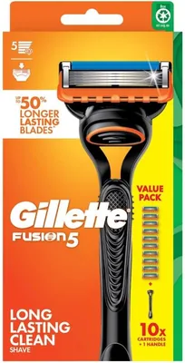 Gillette Fusion 5 Razor Handle with 10 Blade Cartridges - Best Deal