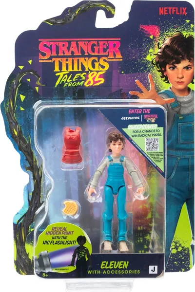 Jazwares Stranger Things: Tales from 85 Eleven - 3.75-Inch Articulated Action Figure with Backpack and Waffle Accessories