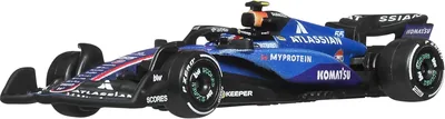 Hot Wheels Fórmula 1 Atlassian Williams Racing Carlos Sainz #55, 1:64 Escala Coche de Carreras de Metal con Neumáticos Realistas y Metal