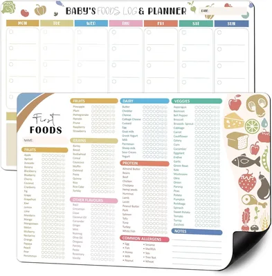 2 Pcs Baby Food Tracker & Magnet Set - 15% Off