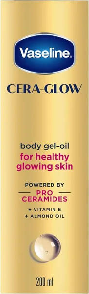 Vaseline Cera-Glow Body Gel-Oil 200ml Pro Ceramides Vitamin E Almond Oil 30% Off