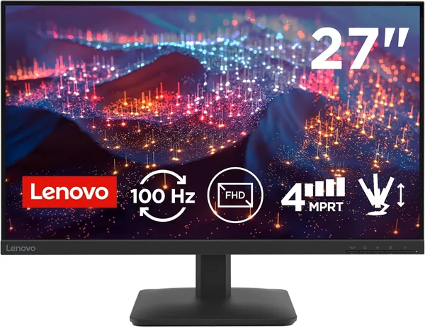 Lenovo L27-4e - Monitor 27" Full HD (IPS, HDMI 1.4, VGA, 16:9, 100 Hz, 4 ms, 99% sRGB, Montaje VESA 100x100)