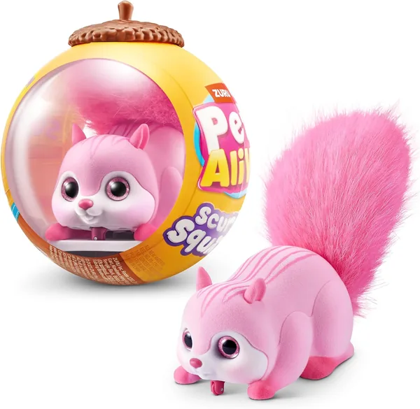 Pets Alive Scurry'n Squirrel Pink firmy ZURU - interaktywny robot zwierzak, ruchoma wiewiórka z realistycznymi mi i dźwiękami Best Deal