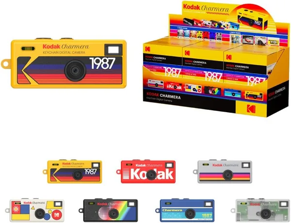 KODAK CHARMERA Keychain Digital Camera Blind Box Single Box (1PC) MiniCamera Digicam Video Recording Bag Charm Film Simulation Presets1.6 MP Micro SDCard Slot for Beginners Teens A