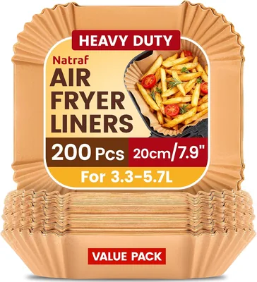 Natraf Air Fryer Liners 20cm (7.9") - 200 Pack
