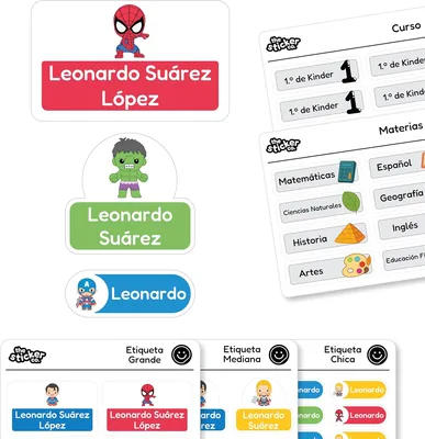 The Sticker Co. Etiquetas Personalizadas para Útiles Escolares - Ideales para Libretas, Plumones, Estuche, Lonchera, Botellas Best Deal