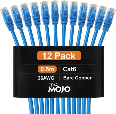 Tecmojo Ethernet Cable 0.5M CAT 6 12 Pack - Best Deal