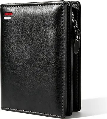 Cartera para Hombre con Protección RFID, 11 Ranuras para Tarjetas, Cremallera - Regalo Ideal para Navidad o Cumpleaños