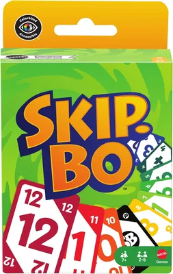 Skip-Bo Kartenspiel von Mattel für 2-6 Spieler ab 7 Jahren | Klassisches Reihenspiele für Kinder und Familienabende