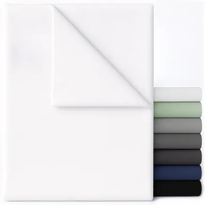 Feuille plate Dreamzie Double - 270 x 290 cm Blanche - Microfibre brossée ultra douce pour lit double 180 x 200 cm - Certifiée Oeko-Tex
