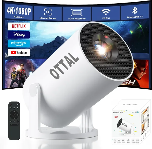HY300 Pro+ Mini Projector WiFi Bluetooth Built in Apps Smart Portable