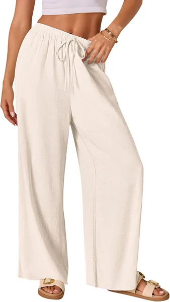 AISEW Women's Cotton Linen Palazzo Pants