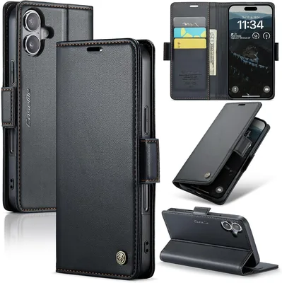 Rerzoiro Telefonhulla för iPhone 17, Premium PU-lederhulla med RFID-blockering, Kartföljare, Magnetisk öffningsdecka, Flipboken Wal - Best Price